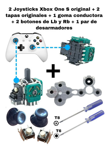  2 Joystick + Tapa +2 Lb + Goma S + H Compatible Con One S