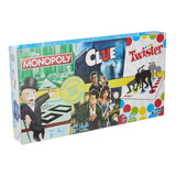 Pack 3 Juegos Monopoly Clásico  + Clue + Twister / Diverti