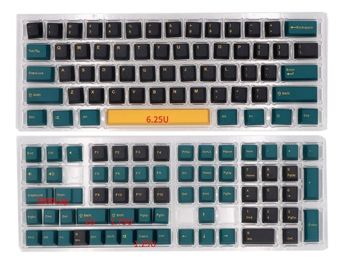 126 Tecla Pbt Keycap Mars Theme Green Double-shot Dye Sub Ke