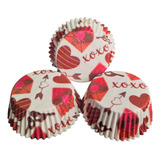 * Capacillos Blancos Corazones Love Xoxo Cupcake Fondant