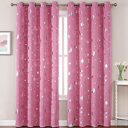 Wubodti Cortinas Rosas Para Dormitorio De Niñas, Oscurecimi