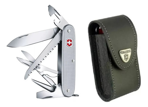 Cortaplumas Victorinox Farmer X Alox Plata 10 Usos + Funda