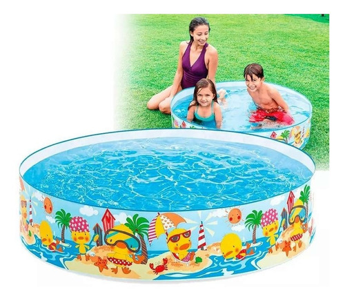 Piscina Rigida Familiar Diseño Playa Intex 1.22m X 25cm