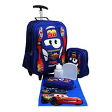 Kit Mochila Carros 3d 5005 Infantil Rodinhas Escolar Top 