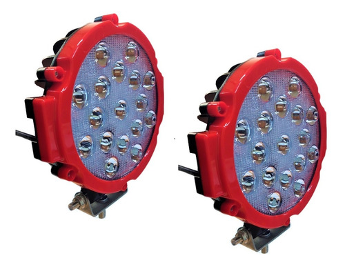 Par Faro Proyector Redondo 17 Led Lupa Agro Tractor 4x4 - Xp