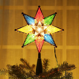 Decoración De Árbol De Navidad Con Cerdas, 8 Luces De Doble