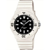 Reloj Casio Lrw-200h-1evdf Mujer 100% Original Correa Blanco Bisel Blanco Fondo Rosa