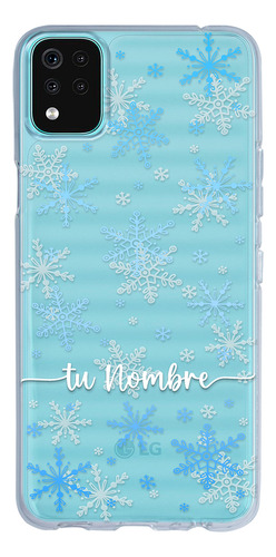 Funda Para LG Navidad Copos De Nieve Con Tu Nombre