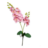 1 Orquídeas 3d Silicone Artificial Rosa 50 Cm Flor Galho 