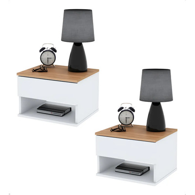 Mesa De Luz Flotante Koa Home 2 Blanco Melamina Moderna | Envío gratis