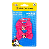 Kit 4 Presilhas Tic Tac Hair Clips Disney Minnie Marco Boni Cor Rosa