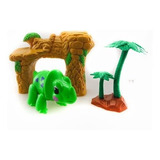 Set Animalitos De Juguete Dinosaurio Y Cueva Simil Playmobil