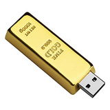 Memoria Usb De 64 Gb Con Forma De Barra Dorada, Pinza Perfor