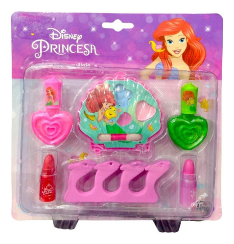 Set Infantil 2en1 Maquillaje + Set De Uñas Princesas Tiny