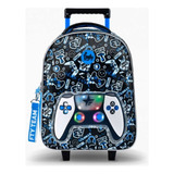 Mochila Con Carro 14 Con Luz Joystick Footy Color Azul Oscuro