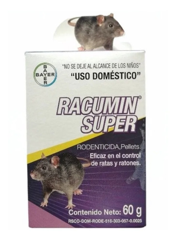 5 Pzs Racumin Mata Ratas Bayer Rodenticida Pellets 60g C/u