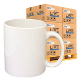 Caneca Brancas Porcelana Sublimação 325ml Live Caixa Com 12