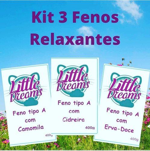 Kit 3 Fenos Relaxantes Para Roedores E Coelhos