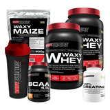 Super Combo Whey + Bcaa + Creatine 100g + Waxymaize + Brinde