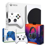 Xbox Series S Com 2 Controles (1 Azul E 1 Branco) + Headset