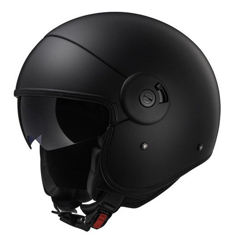 Casco Moto Abierto Ls2 597 Cabrio Mono Negro Matt Black