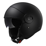 Casco Moto Abierto Ls2 597 Cabrio Mono Negro Matt Black