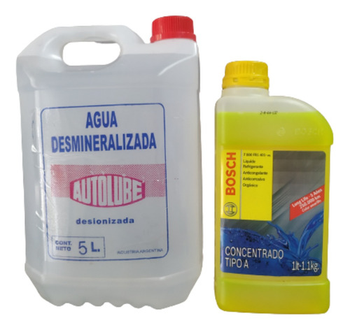 Kit Refrigerante Bosch Amarillo Tipo A 1l+ Agua Destilada 5l