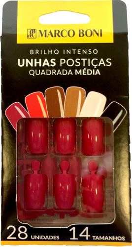 Unhas Postiças Quadradas Médias Manicure -  Marco Boni