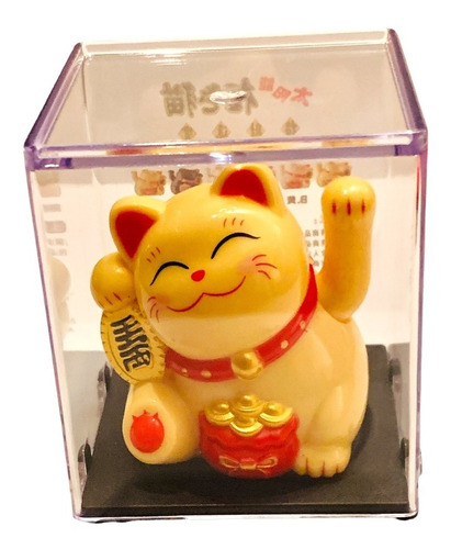 Maneki Neko Gato De La Fortuna Dinero Con Energía Solar Mini