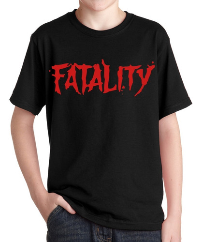 Remeras Mortal Kombat Niños Fatality Logo Videojuego