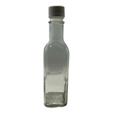 Botella Tequilera Cuadrada De Vidrio 250 Ml - 24 Pzs