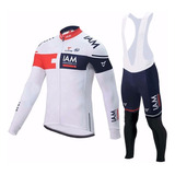 Uniforme Ciclismo Ruta Mtb Iam Largo Badana En Gel Blanco