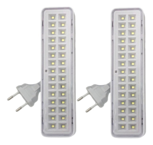 Kit 2 Luminária De Emergência Bivolt 30 Leds 2w Elgin