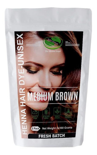 Tintura De Henna Para Cabello Y Barba, 100 % Natural Y Libre