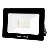 Reflector Led Lion Tools 6050 20w Con Luz Blanco Frío Y Carcasa Negro 110v/250v