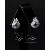 Aretes Tipo Topo Mariquitas. Filigrana Momposina Plata 950