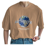 Camiseta Old School Casual Estilosa Planeta Terra Authentic