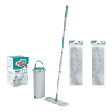 Kit 1 Mop Lava E Seca Fit Esfregão + 2 Refis Em Microfibra