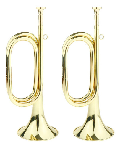Instrumento De Latón 2 Piezas Corneta Trompeta Laca De Oro