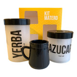 Set Matero Caja Regalo: Yerbera, Azucarera, Mate Y Bombilla 