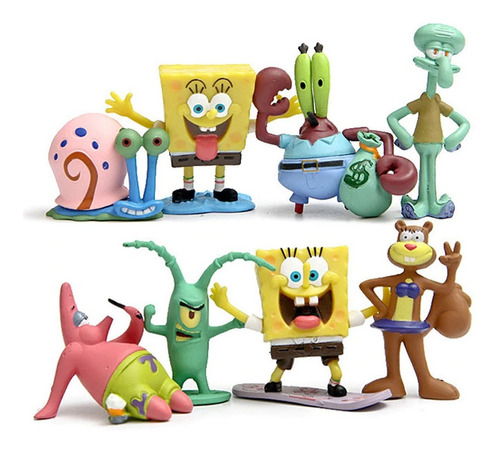 Bob Esponja Set De 8 Figuras - Envío Gratis