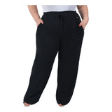 Calça Pantalona Recorte Com Bolso Moda Feminina Plus Size