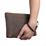 Bolso De Mano Cuero Genuino Para Hombre Mujer Moda 2020