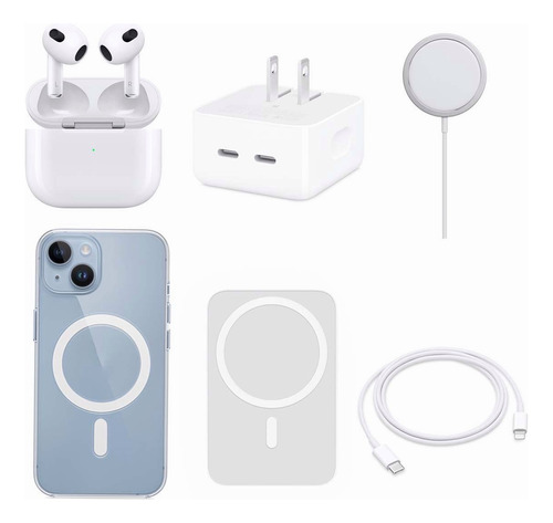 6kit Cargador Magsafe 35w Para iPhone+audifono+batería+funda