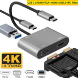 Adaptador Usb C A Hdmi Vga 4 En 1 Para Macbook/air Pro/iPad