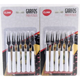 Kit 12 Garfinho De Petisco Mini Inox P/ Queijo Tábua Frios  