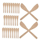 Set De 30 Cucharas De Madera Para Repostería Y Queso, Herram