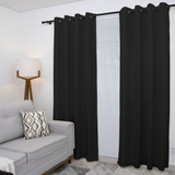 Cortina Oxford De Sala/quarto 300x270 Para Varão - Cor Preto