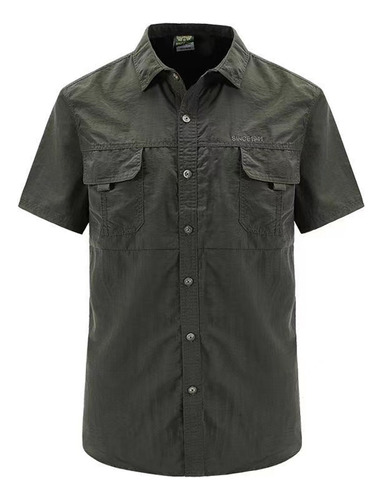 Camisas De Carga Masculinas Plus Outdoor Armygreen Military
