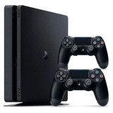 Playstation 4 Slim 1tb, 2 Controles, Fone Ps4 Gold, 5 Jogos